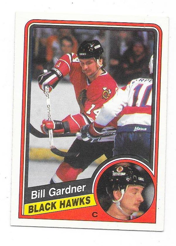 1984-85 OPC NHL Ice Hockey Card #35 Bill Gardner , Chicago Blackhawks
