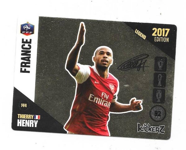 2017 Swedish Kickerz LEGENDS Football Card # Thierry Henry , Arsenal & France