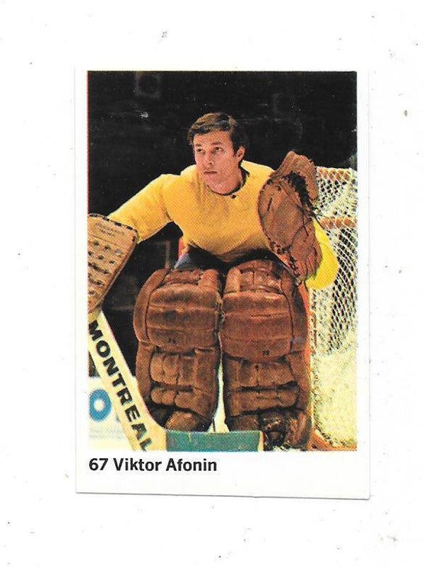 1974-75 Swedish Williams Ice Hockey Sticker #67 Viktors Afonins , Dinamo Riga , Latvia