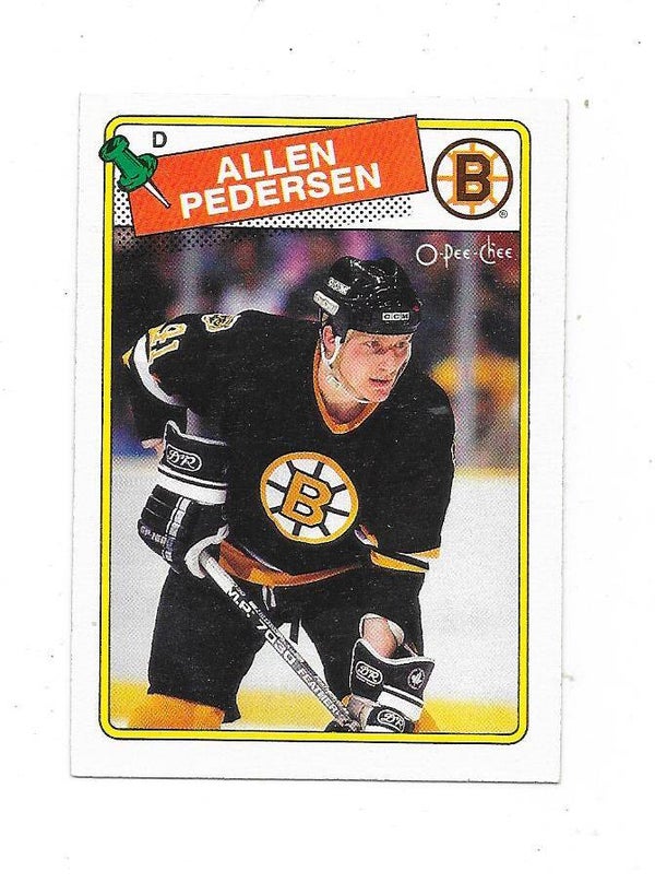 1988-89 OPC #103 Allen Pedersen , Boston Bruins