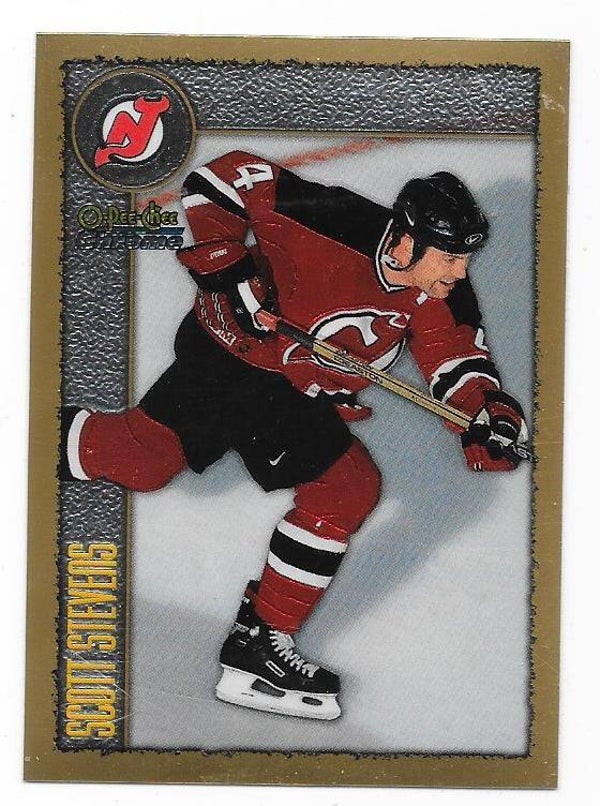 1998-99 OPC Chrome NHL Ice Hockey card #23 Scott Stevens , New Jersey Devils