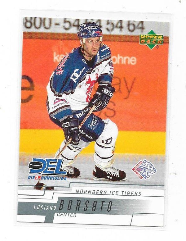 2001-02 German DEL Upper Deck Ice Hockey Card #185 Luciano Borsato , Nürnberg Ice Tigers , Winnipeg Jets