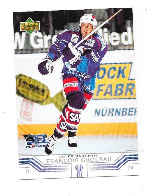 2001-02 German DEL Ice Hockey card #171 Francois Groleau , Adler Mannheim , Shawinigan Cataractes