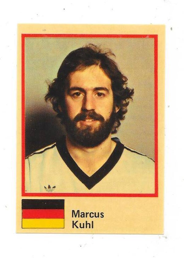 1982 Finnish Semic WC Ice Hockey Sticker #110 marcus Kuhl , West Germany & Mannheimer ERC