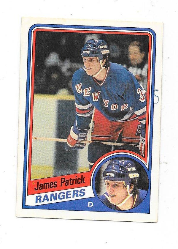 1984-85 OPC NHL Ice Hockey Card #150 James Patrick , New York Rangers RC