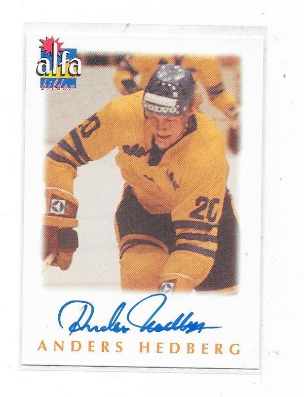 1997 Swedish Alfa Signatures Ice Hockey Card #10 Anders HEdberg , Sweden & New York Rangers