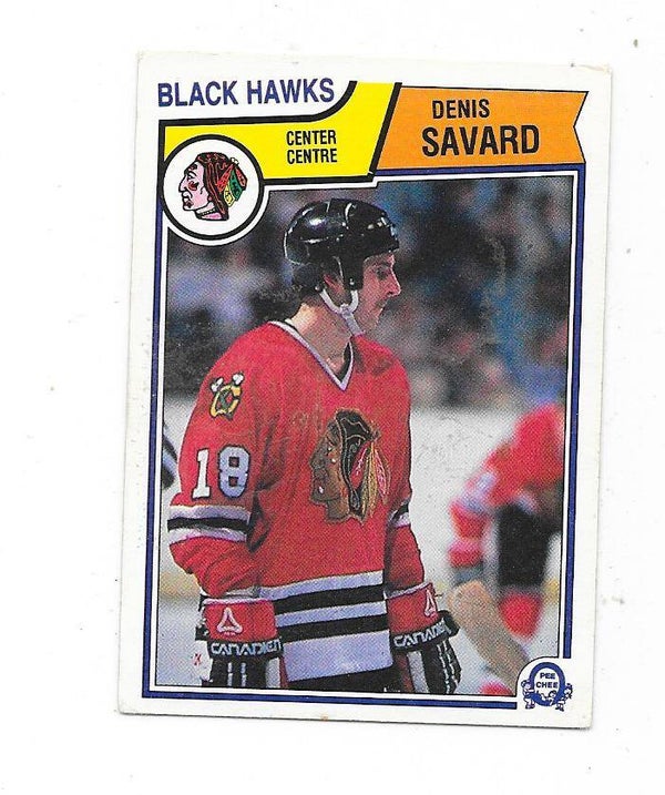 1983-84 OPC NHL Ice Hockey Card #111 Denis Savard , Chicago Blackhawks