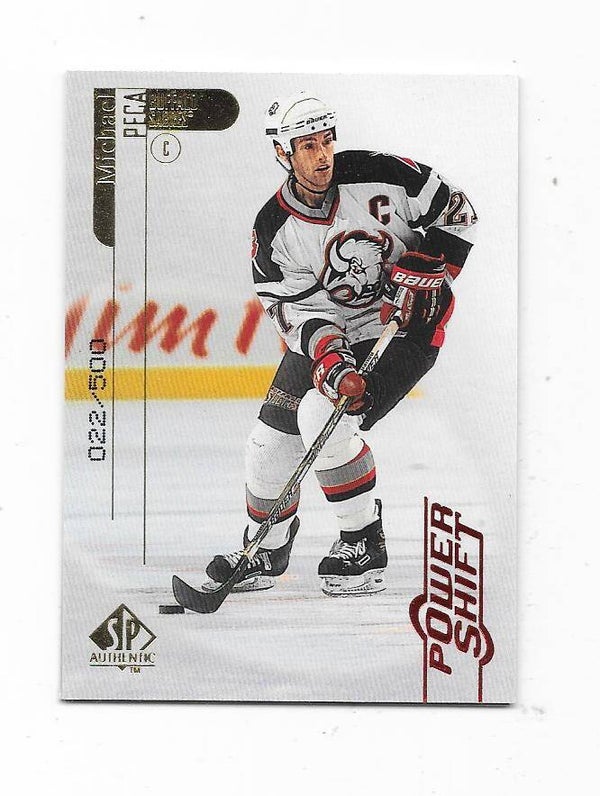 1998-99 SP Authentic Power Shift Paraller #9 Michael Peca , Buffalo Sabres 022/500