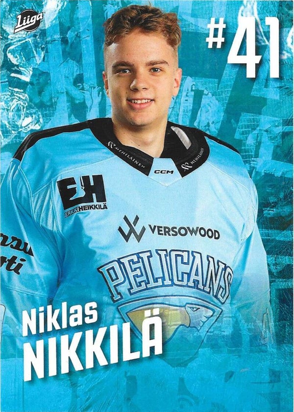 2023-24 Finnish Pelicans Teamissued Ice Hockey Card #41 Niklas Nikkilä