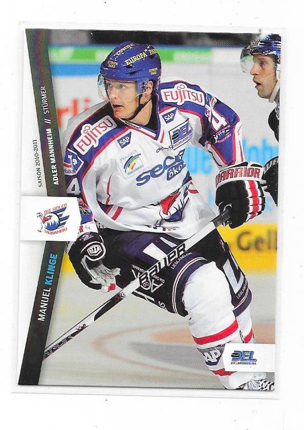 2011-12 German DEL Ice Hockey Card #198 Manuel Klinge , Adler Mannheim