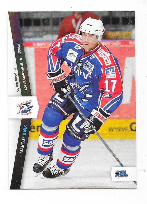 2010-11 German DEL Ice Hockey Card #205 Marcus Kink , Adler Mannheim
