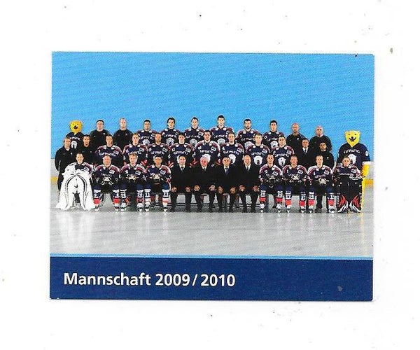 2009-10 German Eisbären Berlin Teamissued Ice Hockey Card # Mannschaft 2009/10