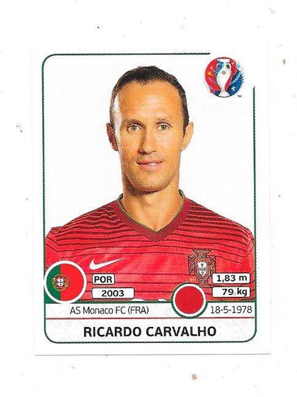 2016 Panini UEFA EURO Sticker #579 Ricardo Carvalho , Portugal