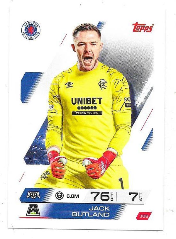 2025-26 Topps Match Attax Champions League #308 Jack Butland .  Glasgow Rangers