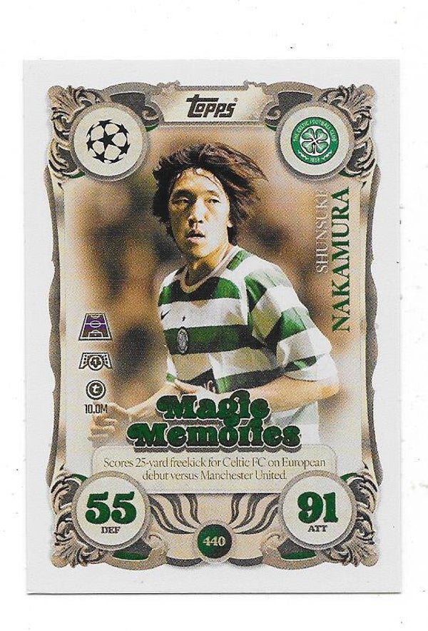 2025-26 Topps Match Attax Football CHL Magic Memories #440 Shunsuke Nakamura , Celtic