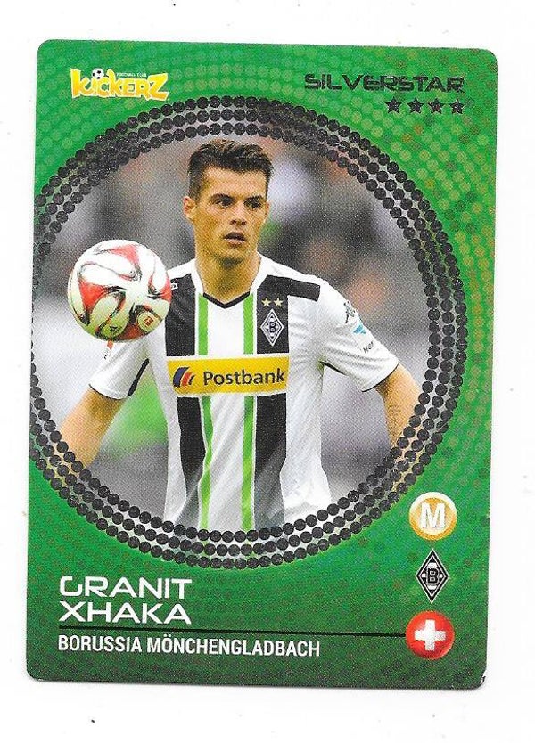 2014-15 Swedish Kickerz Silverstar Football Card # Granit Xhaka , Borussia Mönchengladbach