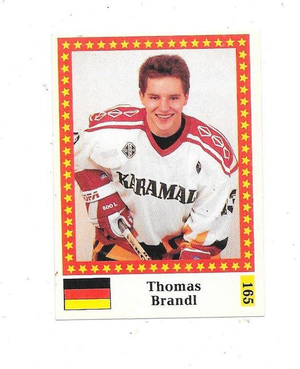 1991 Swedish Semic Ice Hockey WC Sticker #165 Thomas Brandl , Germany , Kölner Haie