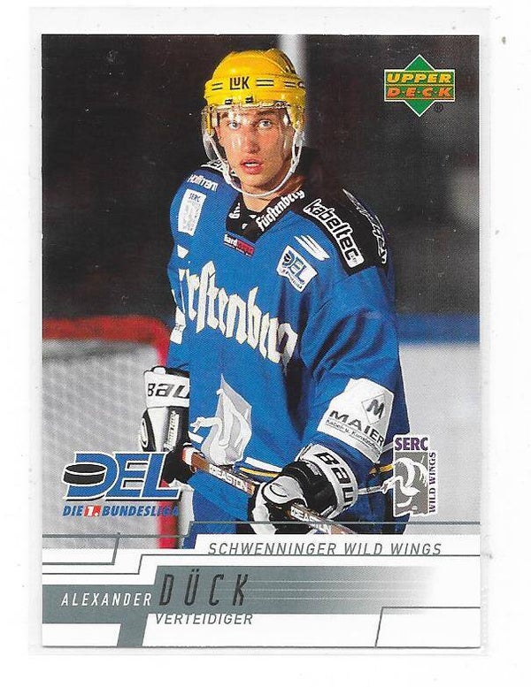 2000-01 German DEL Ice Hockey card #213 Alexander Dück  , SERC Wild Wings , HK Jesenice