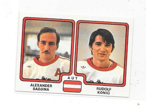 1979 Panini World Championship  Ice Hockey Sticker #307 Alexander Sadjina & Rudolf König  , Austria