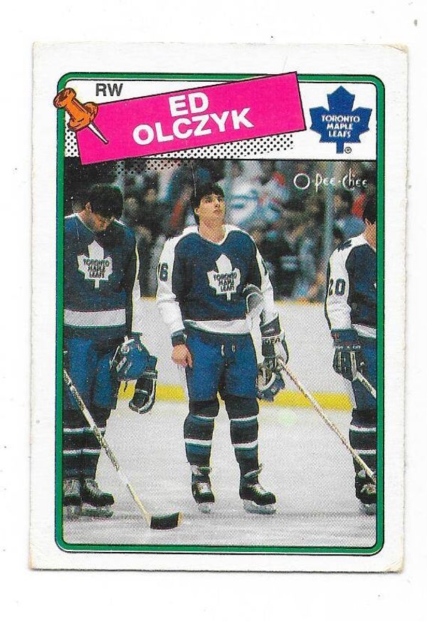 1988-89 OPC NHL Ice Hockey Card #125 Ed Olczyk , Toronto Maple Leafs