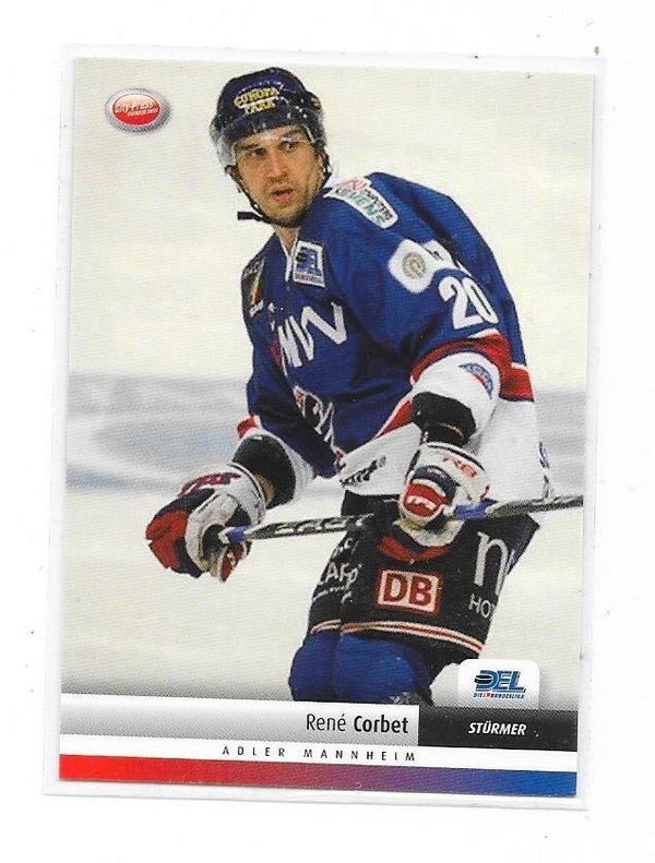 2007-08 German DEL Ice Hockey Card #406 Rene Corbet , Adler Mannheim , Drummondville Voltigeurs