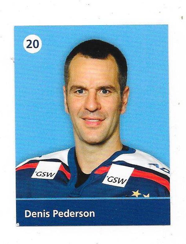 2009-10 German Eisbären Berlin Teamissued Ice Hockey Card #20 Denis Pederson , New Jersey Devils
