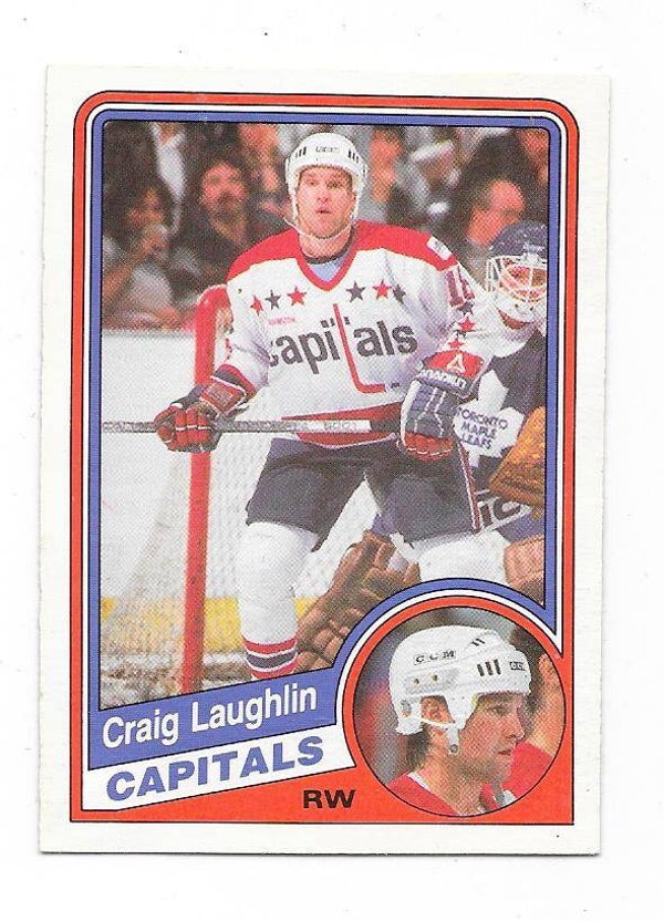 1984-85 OPC NHL Ice Hockey Card #203 Craig Laughlin , Washington Capitals