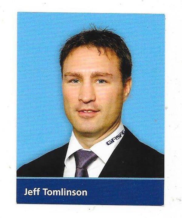 2009-10 German Eisbären Berlin Teamissued Ice Hockey Card # Jeff Tomlinson  , Prince Albert Raiders