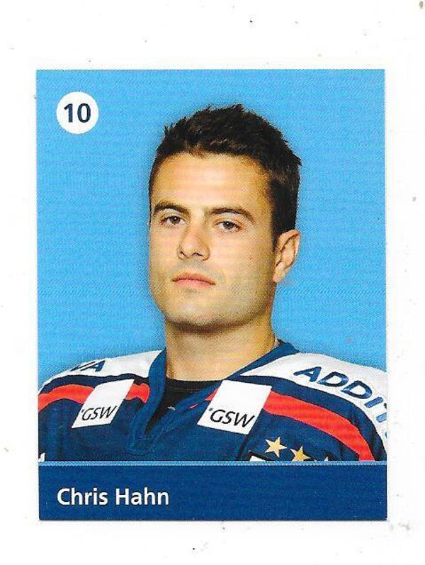 2009-10 German Eisbären Berlin Teamissued Ice Hockey Card #10 Chris Hahn , Univ. of Maine
