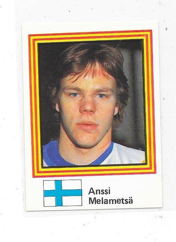 1983 Swedish Semic WC Iche Hoce Sticker #44 Anssi Melametsä , Finland & Jokerit