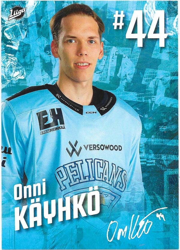2023-24 Finnish Pelicans Teamissued Ice Hockey Card #44 Onni Käyhkö