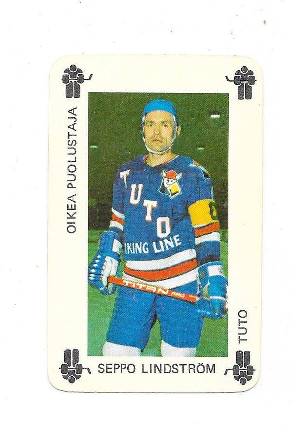 1974-75 Finnish Typotor Ice Hockey Card # Seppo Lindström , TuTo Turku &  Berliner SC