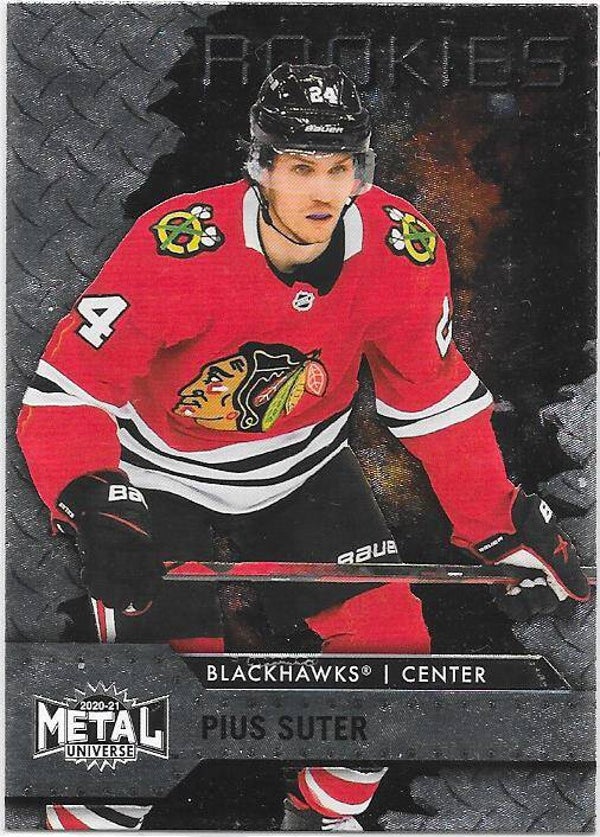 2020-21 Skybox Metal Universe Rookies #142 Pius Suter , Chicago Blackhawks RC
