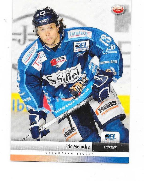 2007-08 German DEL Ice Hockey Card #430 Eric Meloche ,  Straubing Tigers , Ohio State Univ.