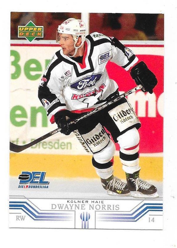 2001-02 German DEL Upper Deck  Ice Hockey card #145 Dwayne Norris , Kölner Haie , Michigan State Univ.