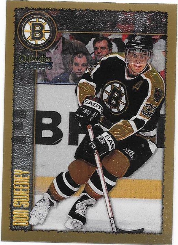 1998-99 OPC Chrome NHL Ice Hockey card #147 Don Sweeney , Boston Bruins