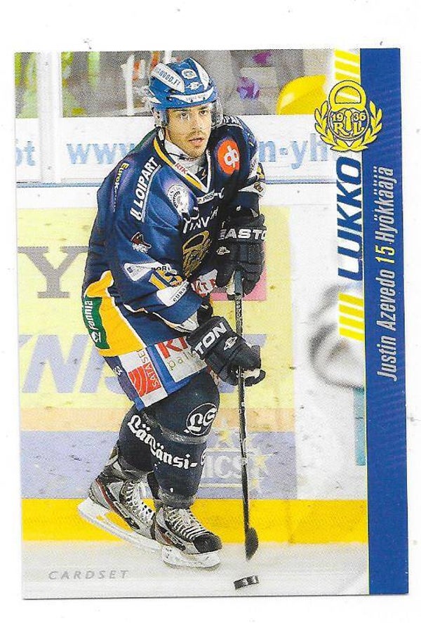 2012-13 Finnish Cardset #270 Justin Azevedo  Lukko , ZSC Lions