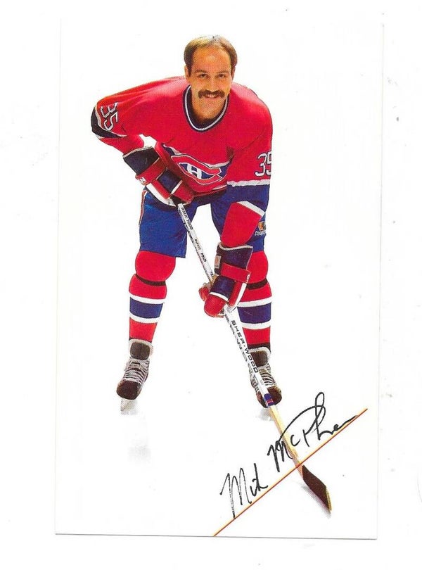 1988-89 Montreal Canadiens Teamissued NHL Ice Hockey Card #35 Mike McPhee , RPI (Rensselaer Polytech. Inst.)