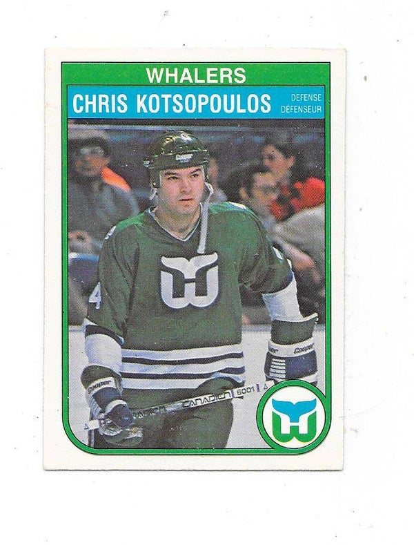 1982-83 OPC #124 Chris Kotsopoulos , Hartford Whalers RC