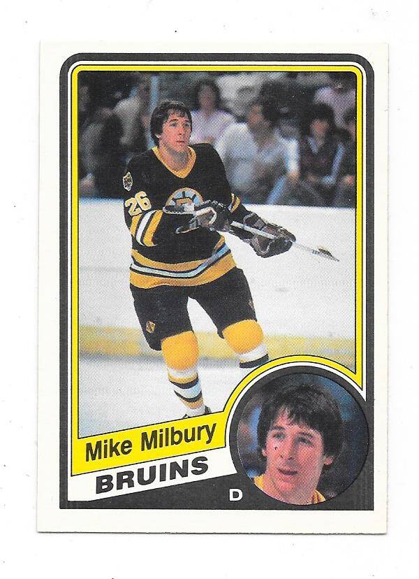 1984-85 OPC NHL Ice Hockey Card #10 Mike Milbury , Boston Bruins