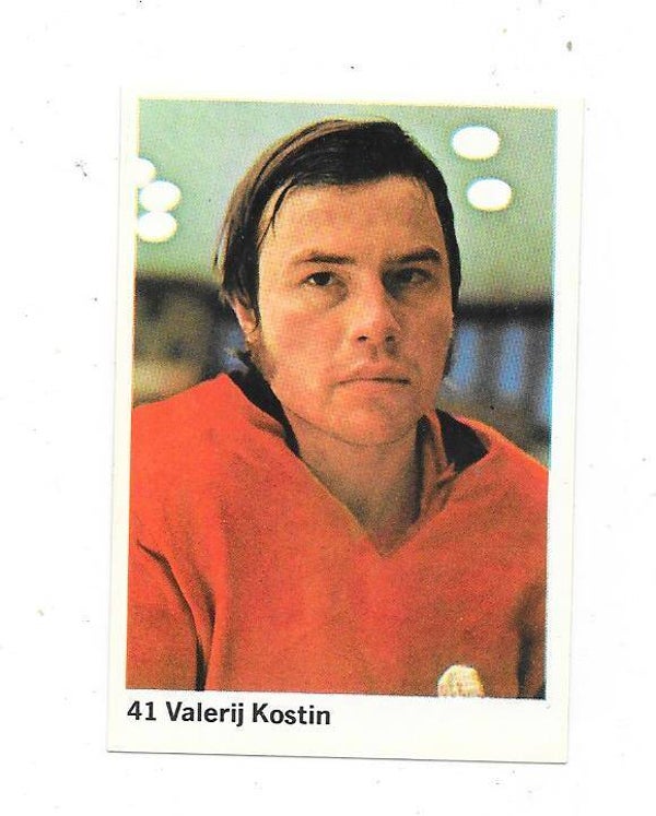 1974-75 Swedish Williams Ice Hockey Sticker #41 Valeri Kostin , Khimik Voskresensk & CCCP