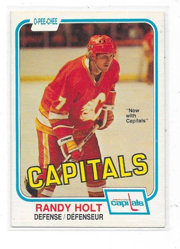 1981-82 OPC NHL Ice Hockey Card #41 Randy Holt , Washington Capitals