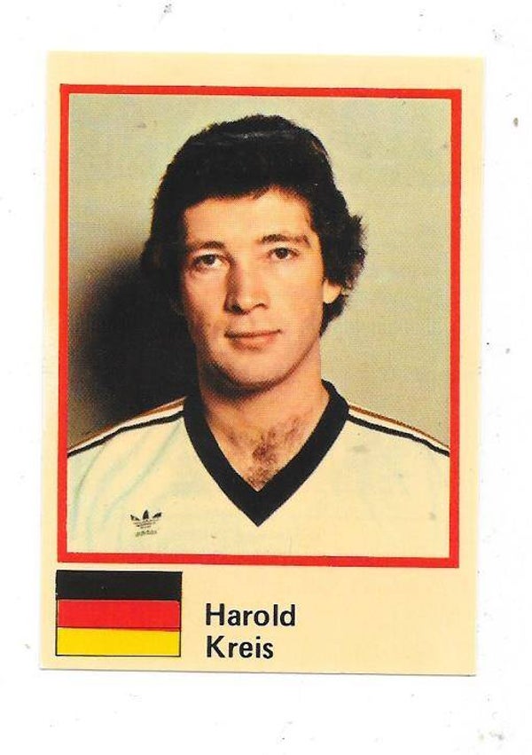 1982 Finnish Semic WC Ice Hockey Sticker #106 Harold Kreis , West Germany & Mannheimer ERC