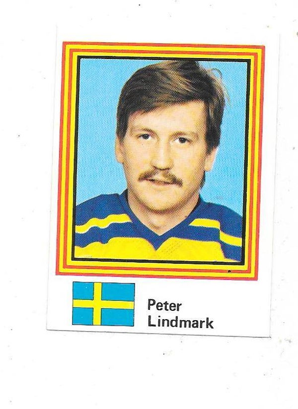 1983 Swedish Semic WC Ice Hockey Sticker #1 Peter " Pekka " Lindmark , Sweden