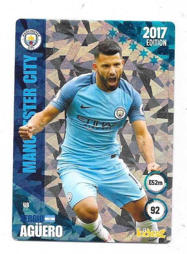 2016-17 Swedish Kickerz DIAMOND Football Card # Sergio Aguero , Manchester City & Argentina