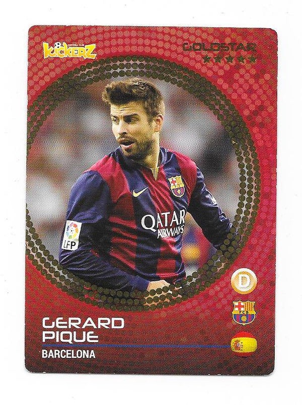 2014-15 Swedish Kickerz Goldstar Football card # Gerard Pique , FC Barcelona & Spain