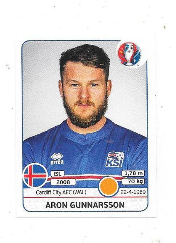 2016 Panini UEFA EURO Sticker #629 Aron Gunnarsson , Iceland