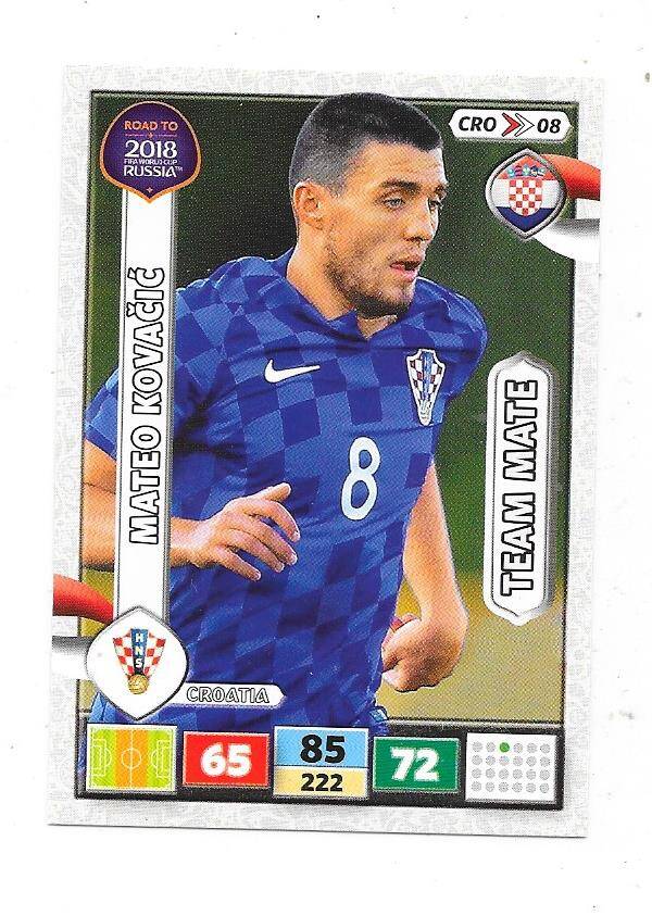 2018 Panini Adrenalyn XL Road To World Cup TEAM MATE #CR08 Mateo Kovasic , Croatia