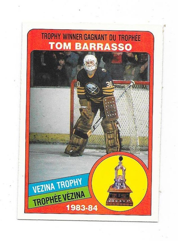 1984-85 OPC NHL Ice Hockey Card #379 Tom Barrasso , Buffalo Sabres