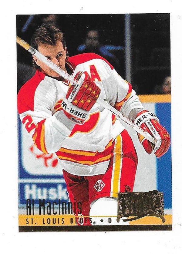 1994-95 Ultra NHL Ice Hockey Card #185 Al MacInnis , Calgary Flames
